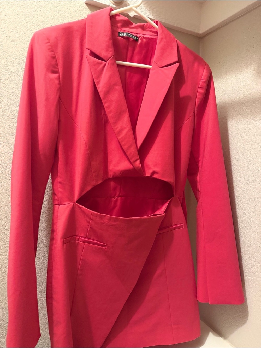 Zara Hot Pink Cutout Blazer
